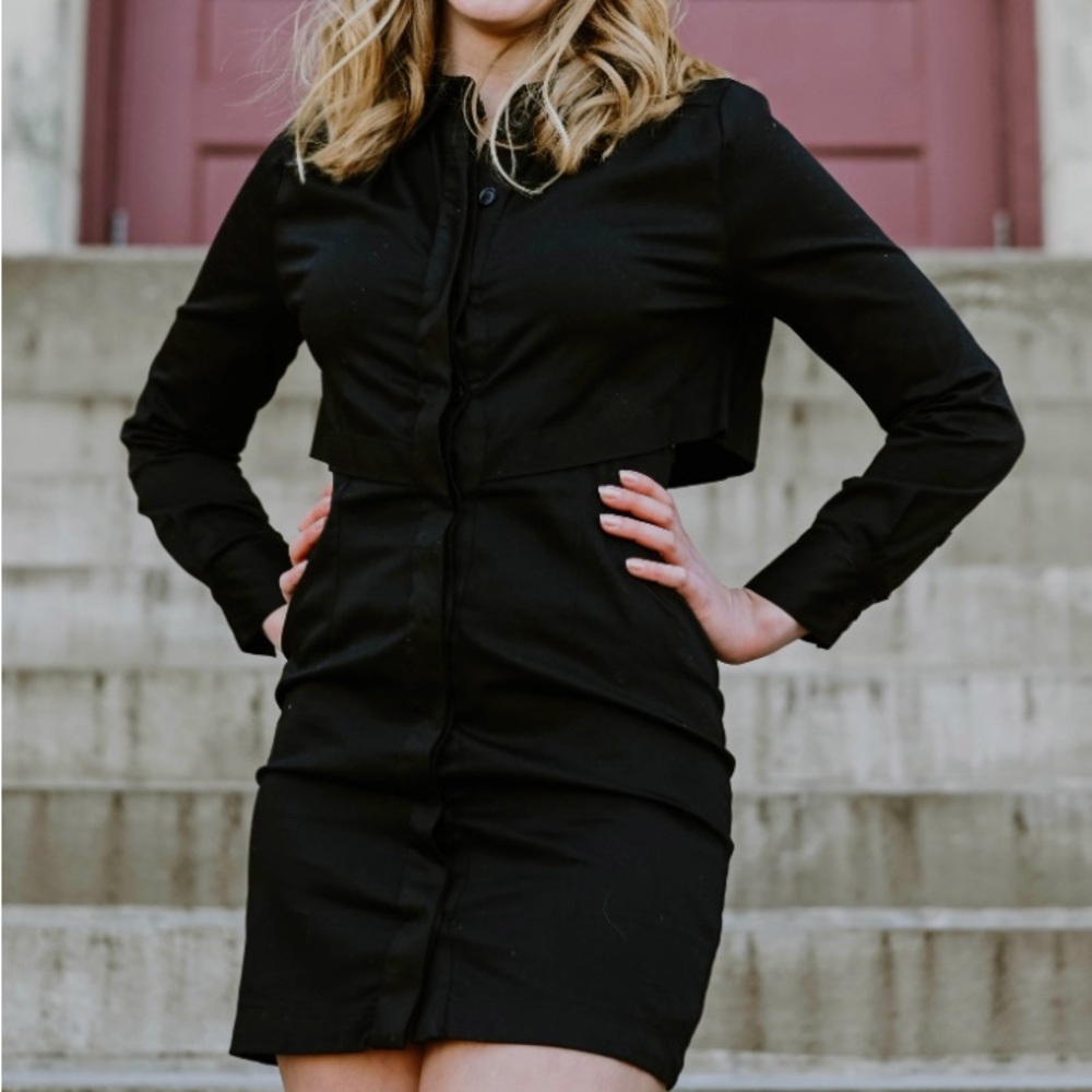 Topshop Black Long Sleeve Dress